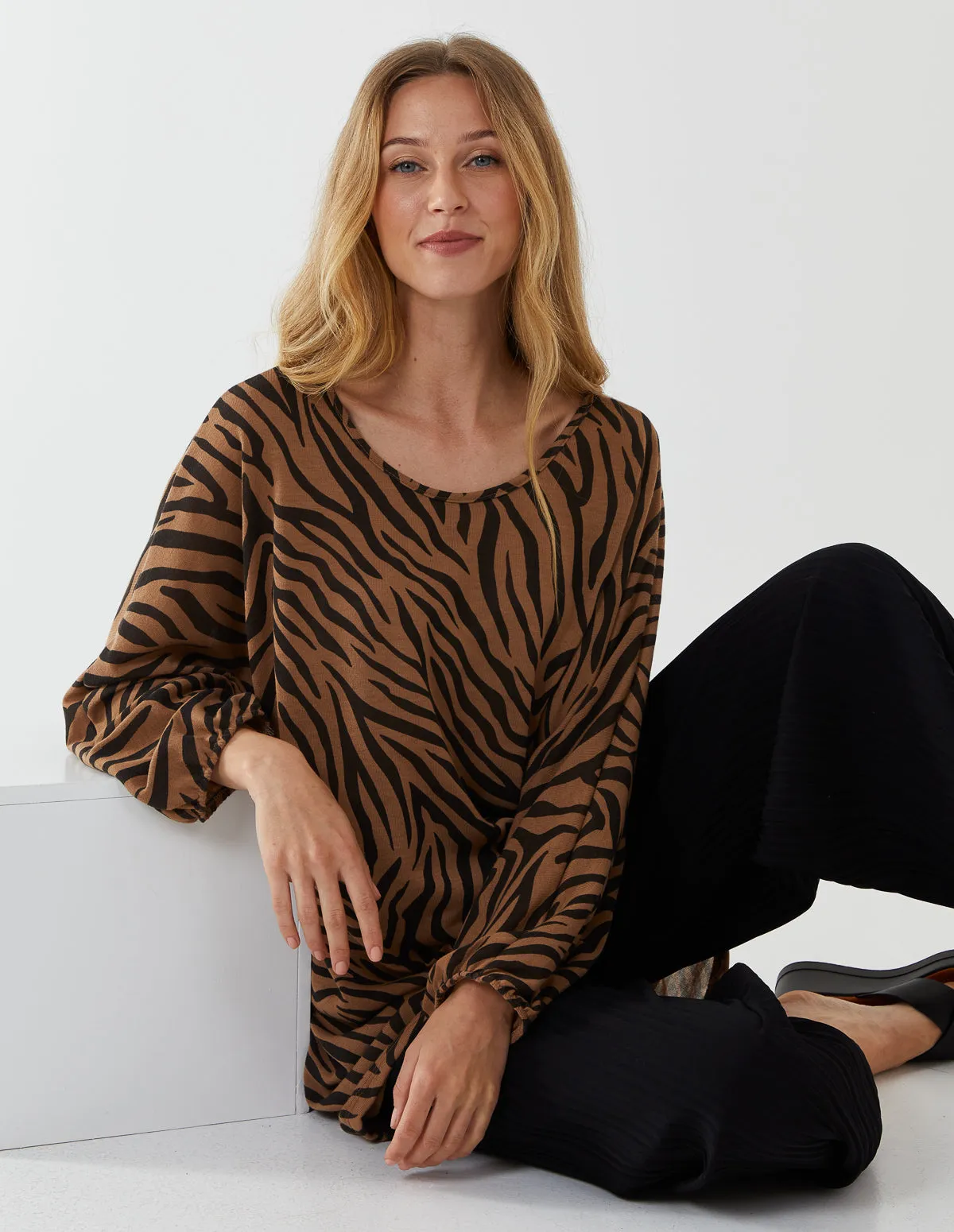 Zebra Print High-Low Top sold by Blue Vanilla product image thumbnail 2