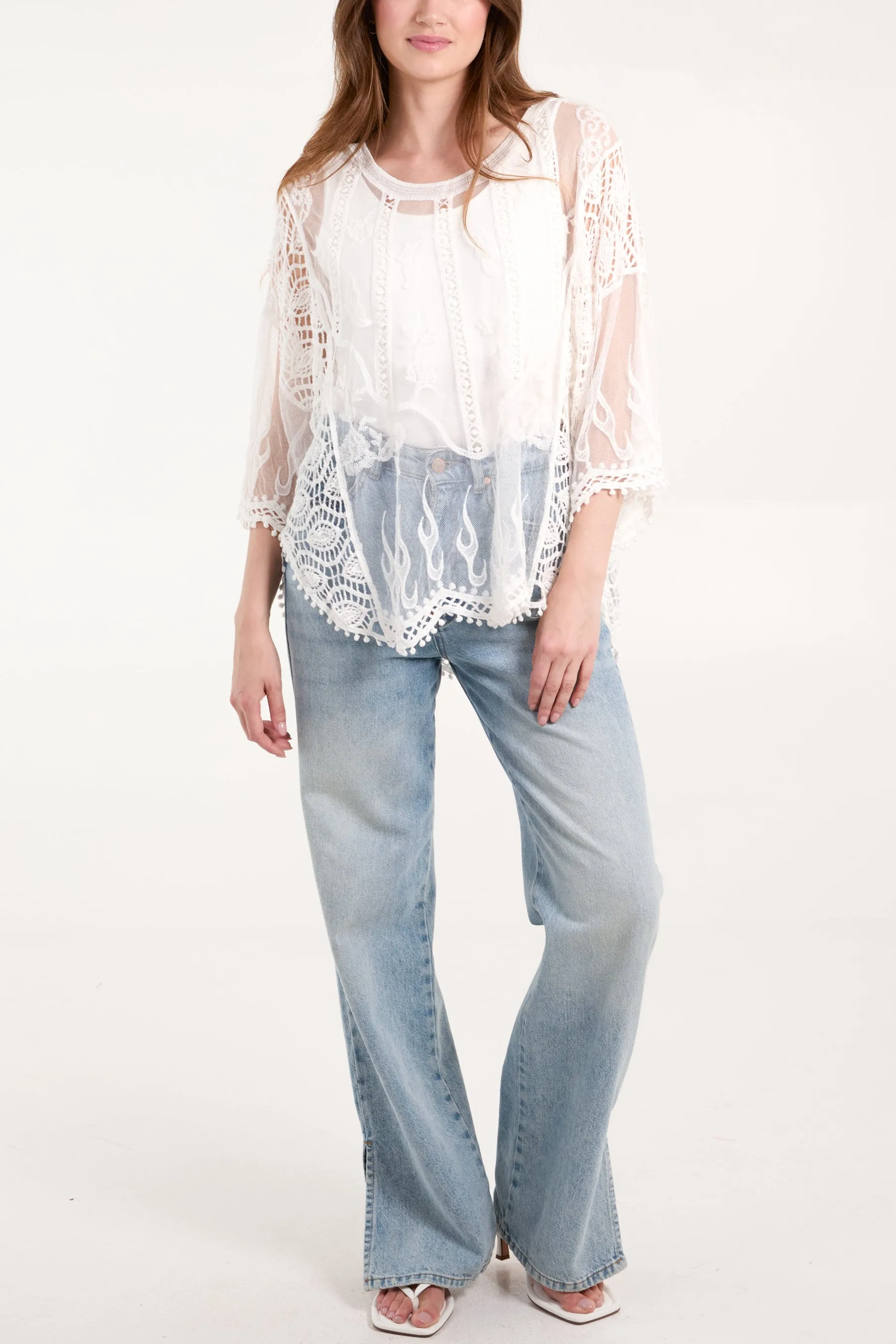 Lace Butterfly Sleeve Blouse sold by Blue Vanilla product image thumbnail 3