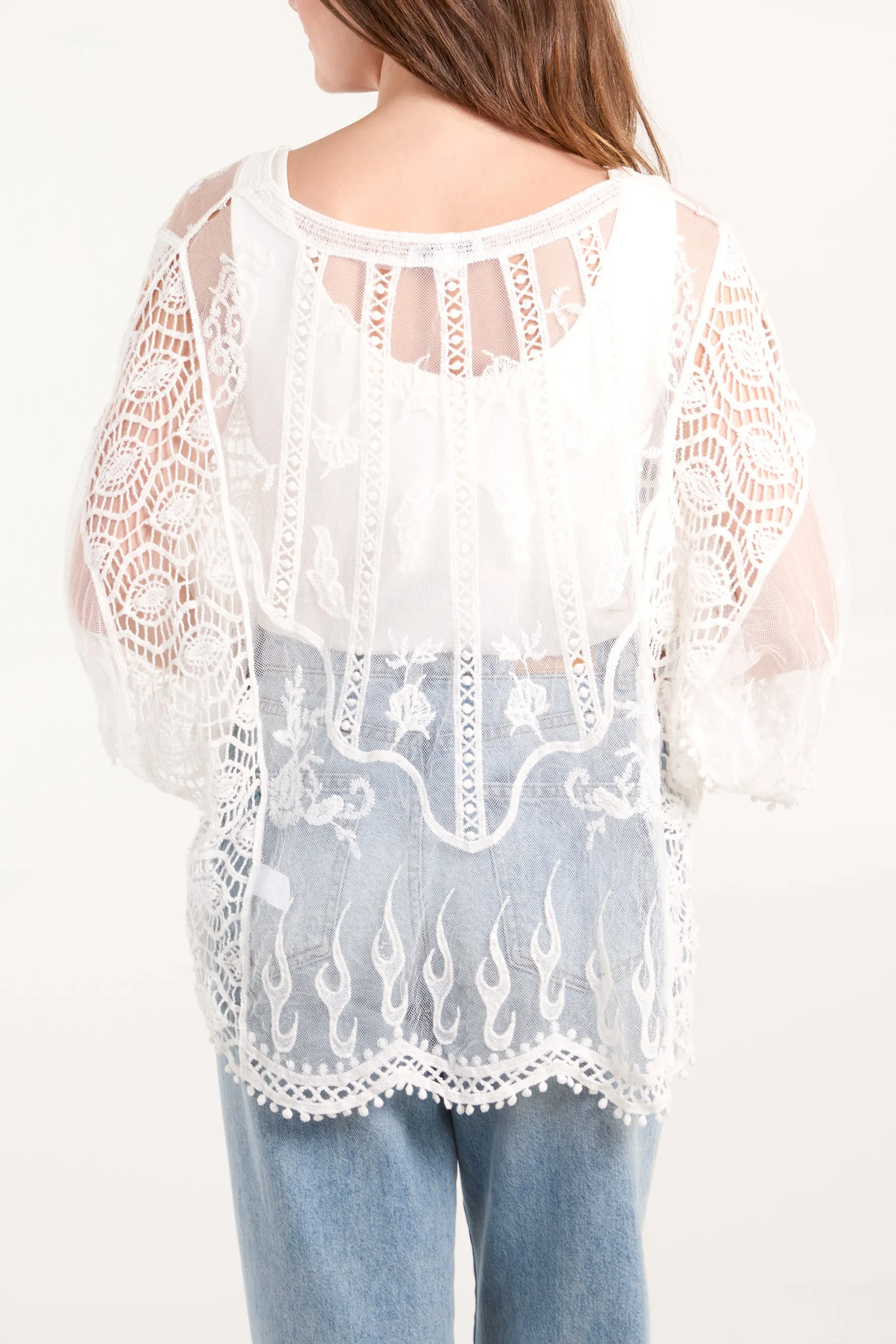 Lace Butterfly Sleeve Blouse sold by Blue Vanilla product image thumbnail 4