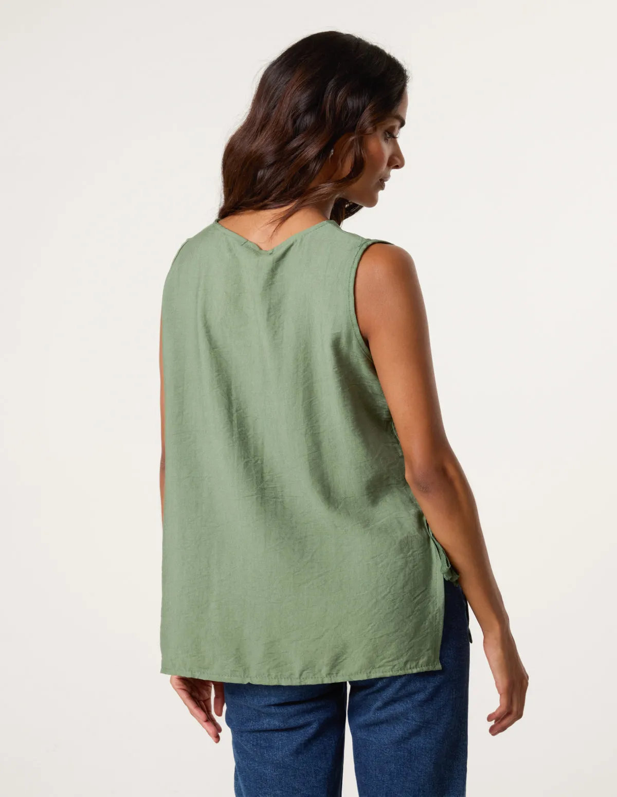 Button Through Side Detail Waistcoat Top sold by Blue Vanilla product image thumbnail 4