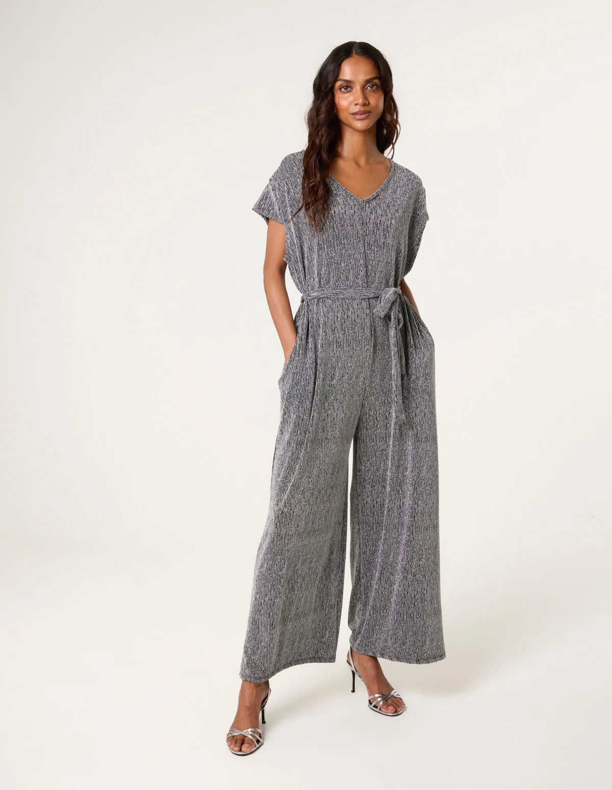Metallic V Neck Jumpsuit sold by Blue Vanilla product image thumbnail 2