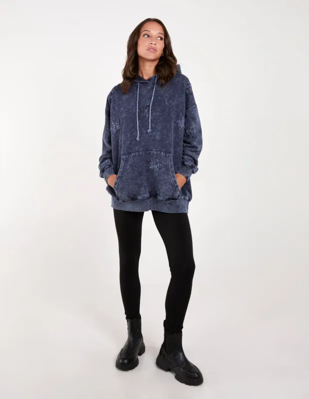 Star Acid Wash Hoody sold by Blue Vanilla