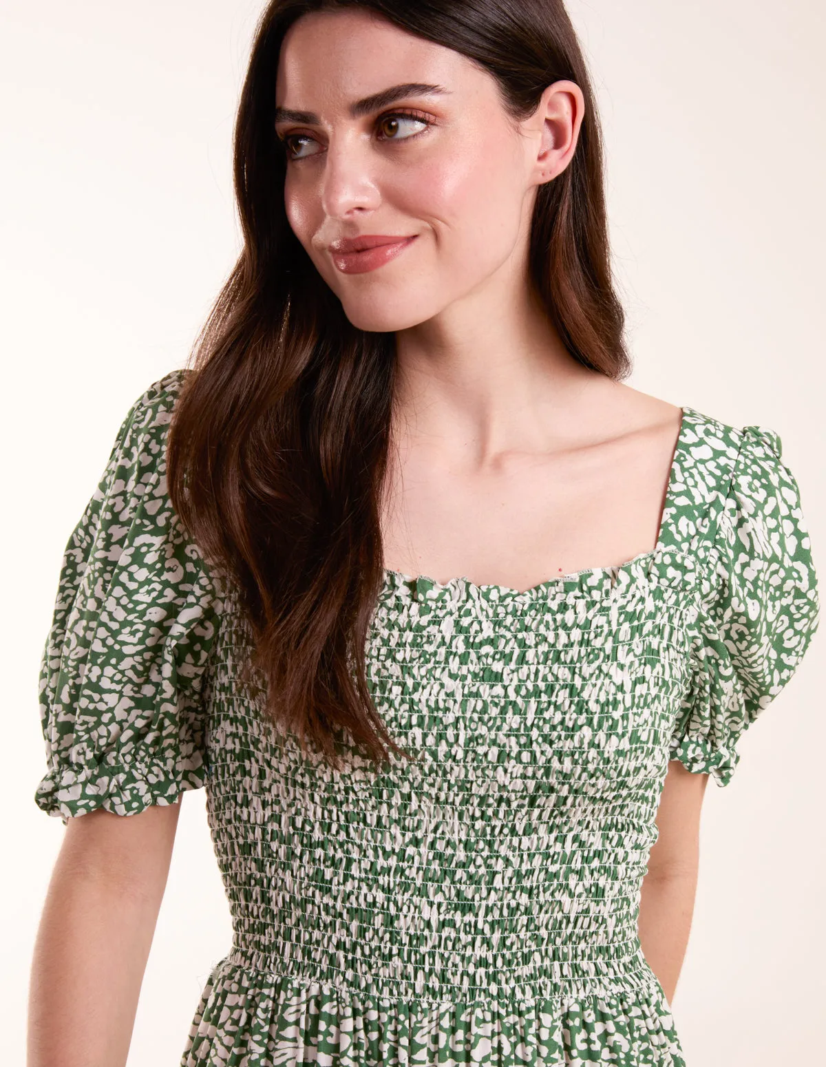 Milkmaid Square Neck Short Puff Sleeve Dress sold by Blue Vanilla product image thumbnail 2