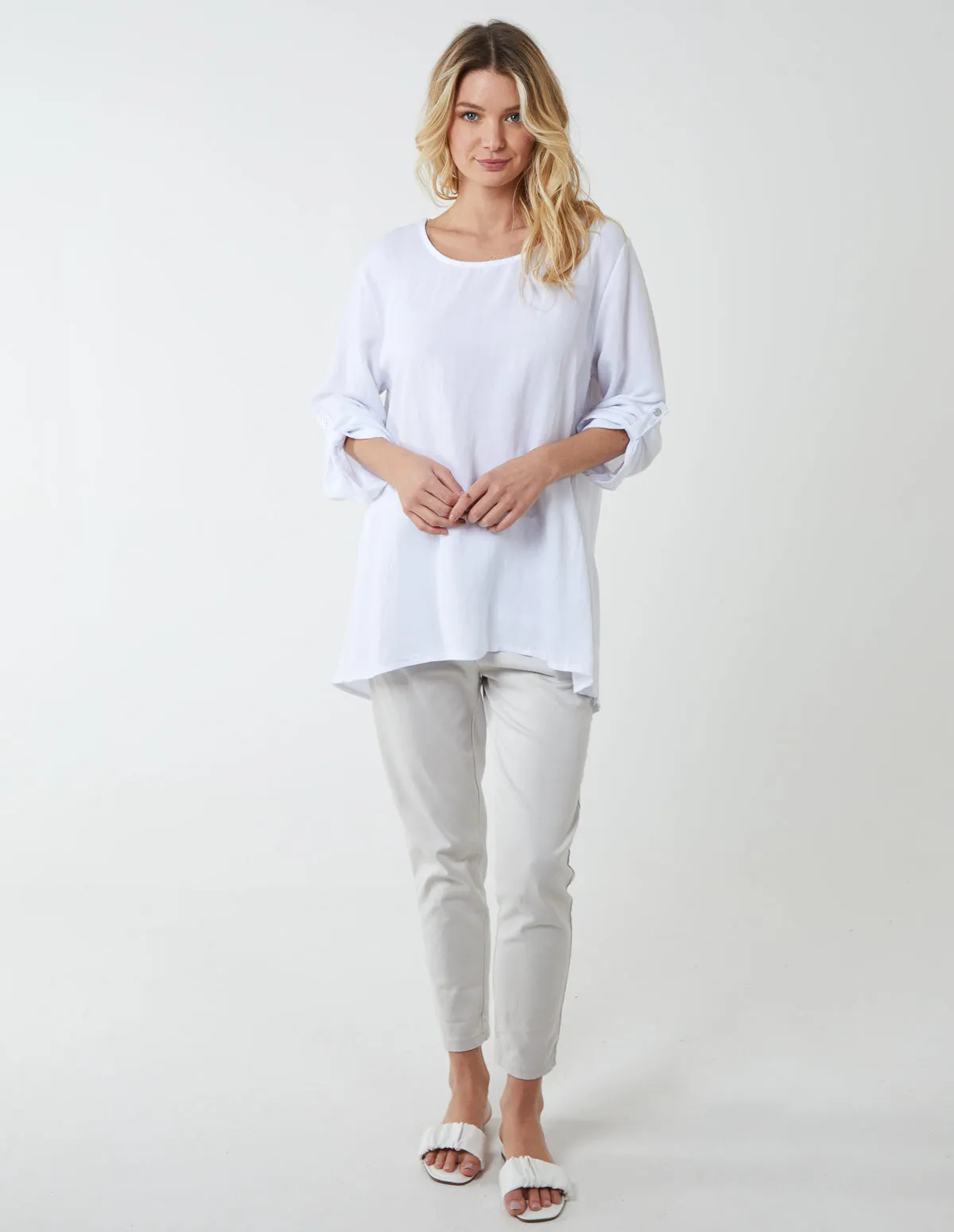 Round Neck Button Sleeve Blouse sold by Blue Vanilla product image thumbnail 3