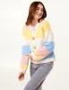 Multi Coloured Striped Cardigan With Flower Buttons sold by Blue Vanilla