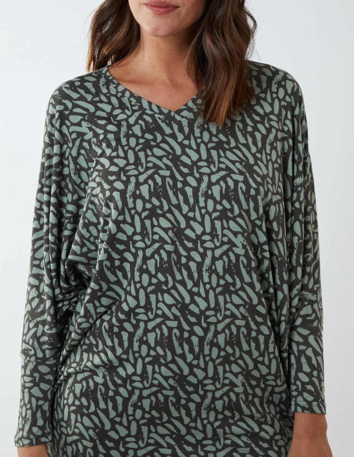 Brush Print Oversize Batwing Top sold by Blue Vanilla product image thumbnail 4