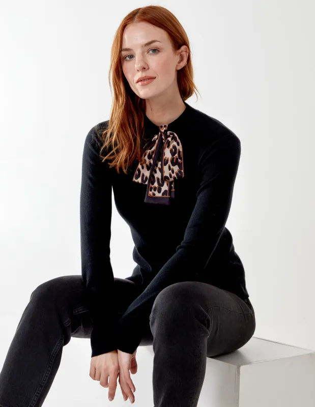Leopard Bow Front Jumper sold by Blue Vanilla