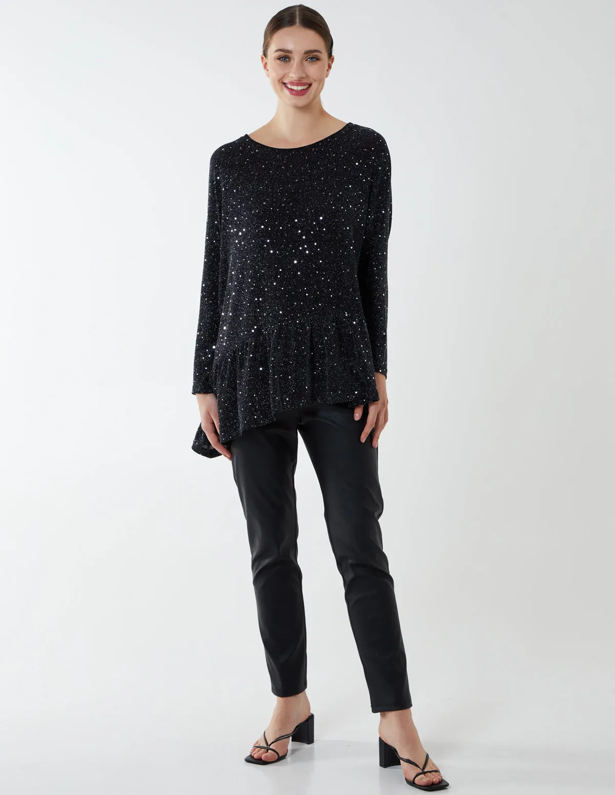 Asymmetric Hem Batwing Oversized Top sold by Blue Vanilla