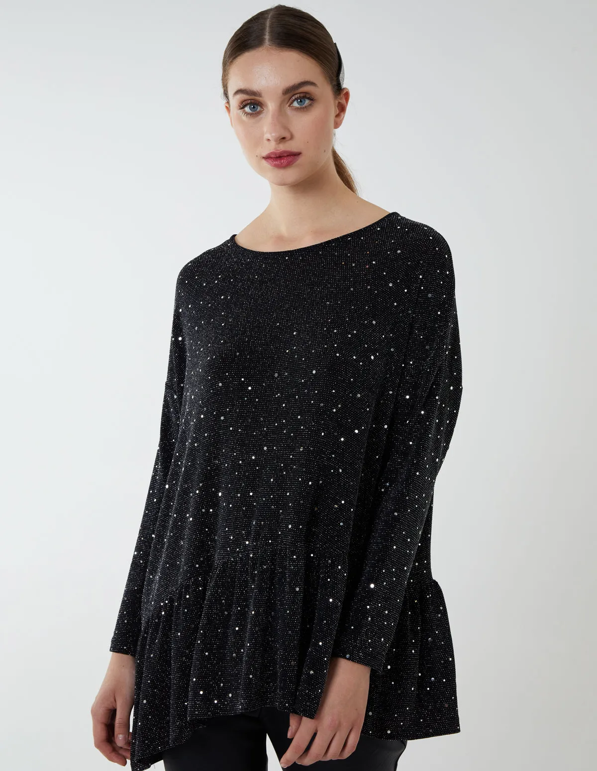 Asymmetric Hem Batwing Oversized Top sold by Blue Vanilla product image thumbnail 2