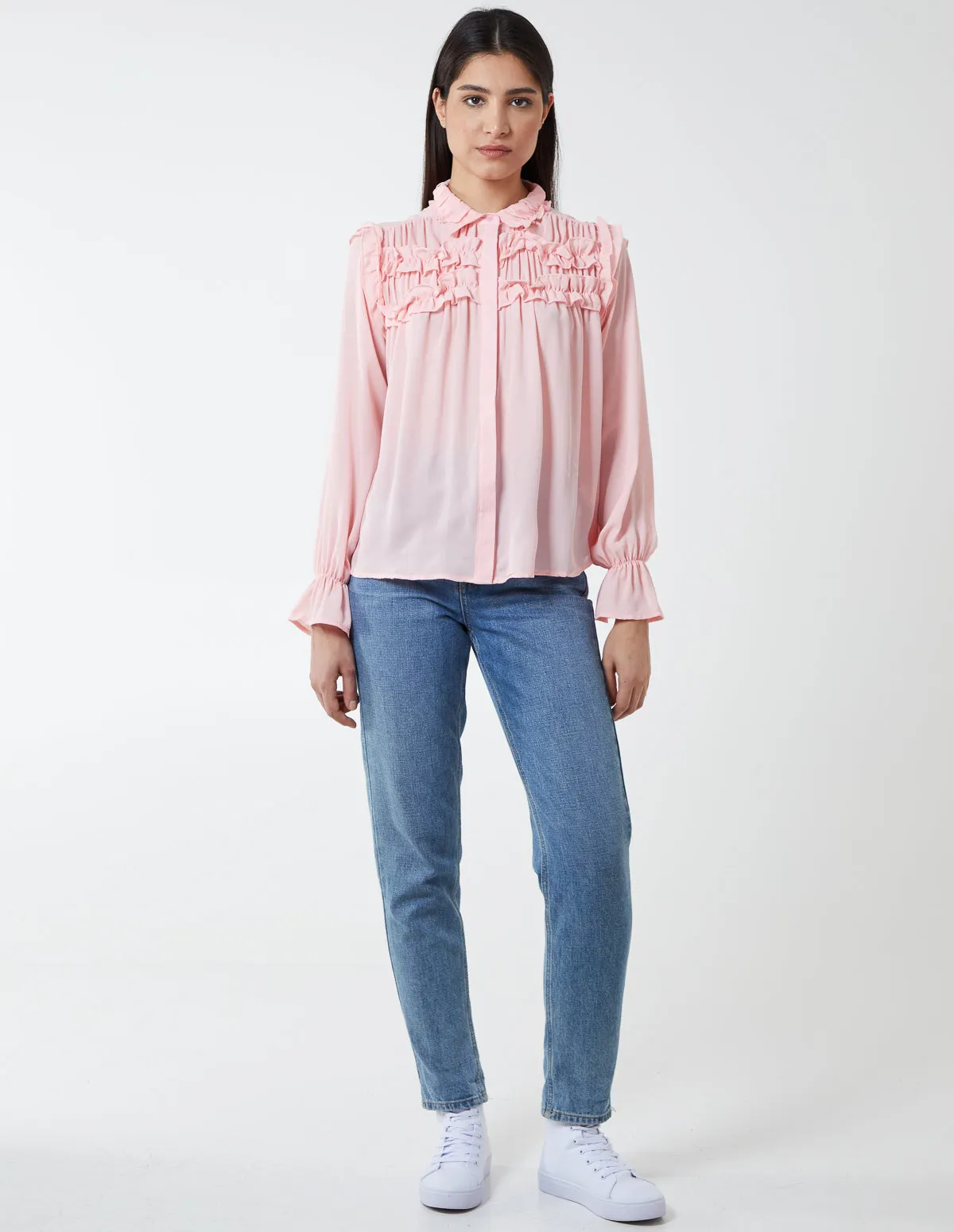 LIBERTY - Ruffle Front & Shoulder Blouse sold by Blue Vanilla product image thumbnail 4