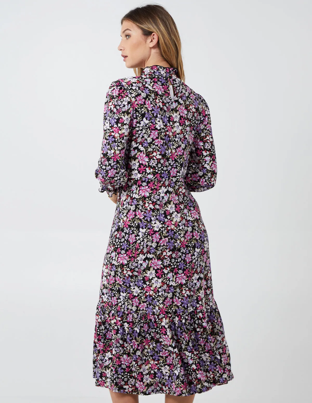 Shirring Neck & Cuff Midi Dress sold by Blue Vanilla product image thumbnail 4