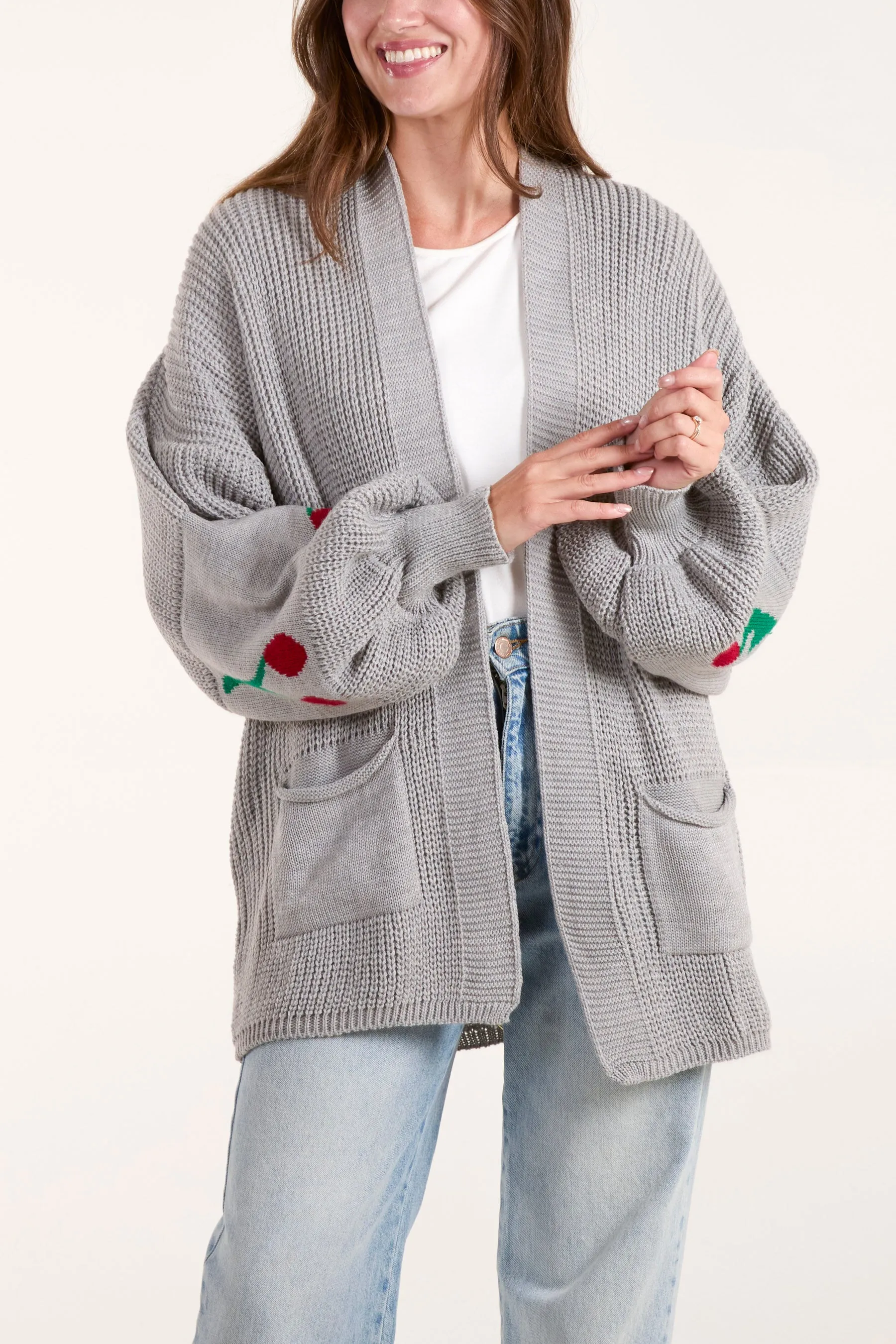Cherry Sleeve Cardigan sold by Blue Vanilla