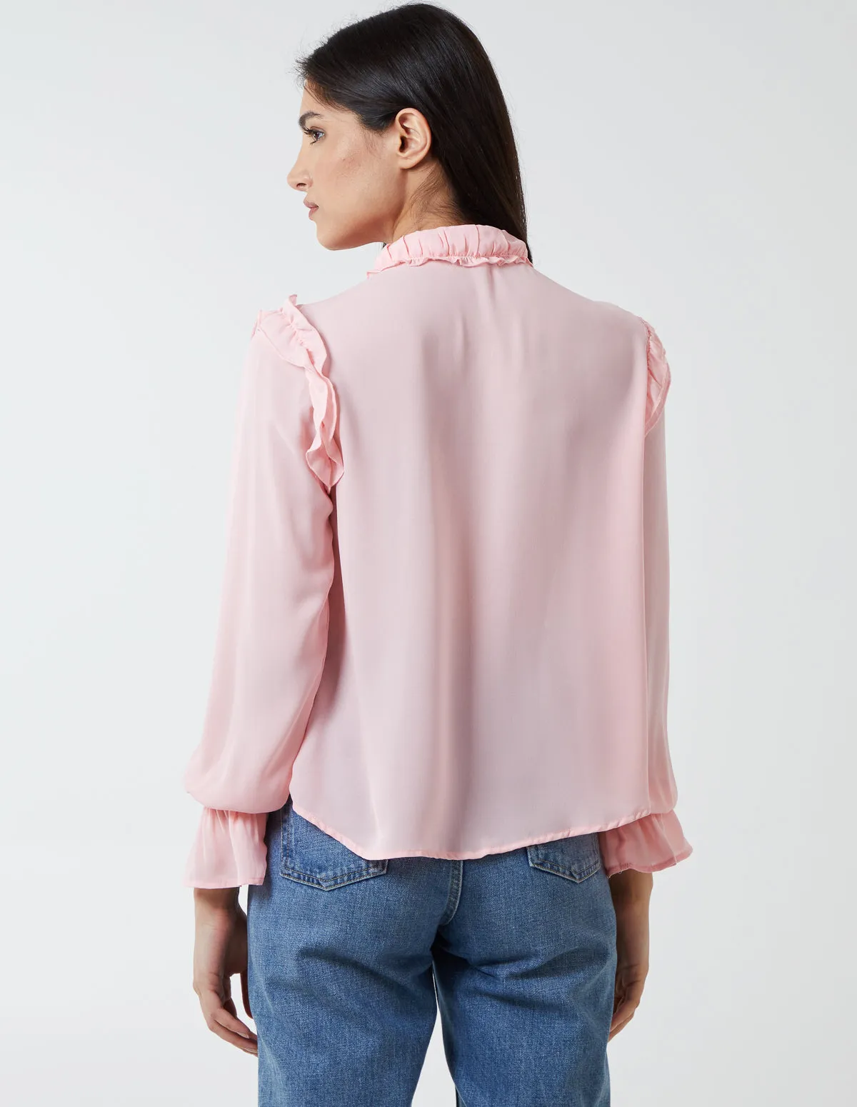 Ruffle Front & Shoulder Blouse sold by Blue Vanilla product image thumbnail 5