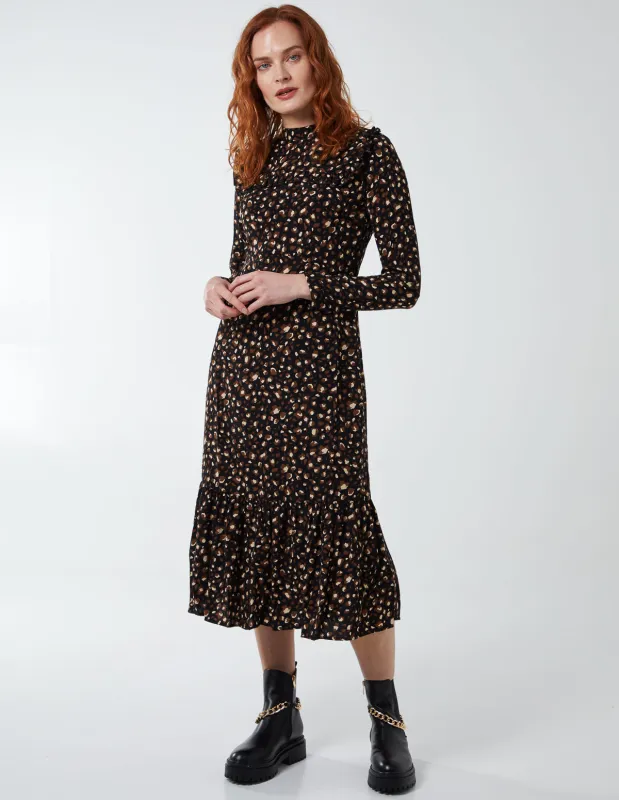 PIPPA - Frill Yoke Details Midi Dress sold by Blue Vanilla