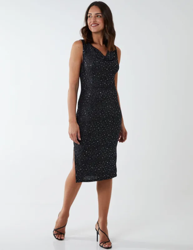 Cowl Neck Midi Dress sold by Blue Vanilla