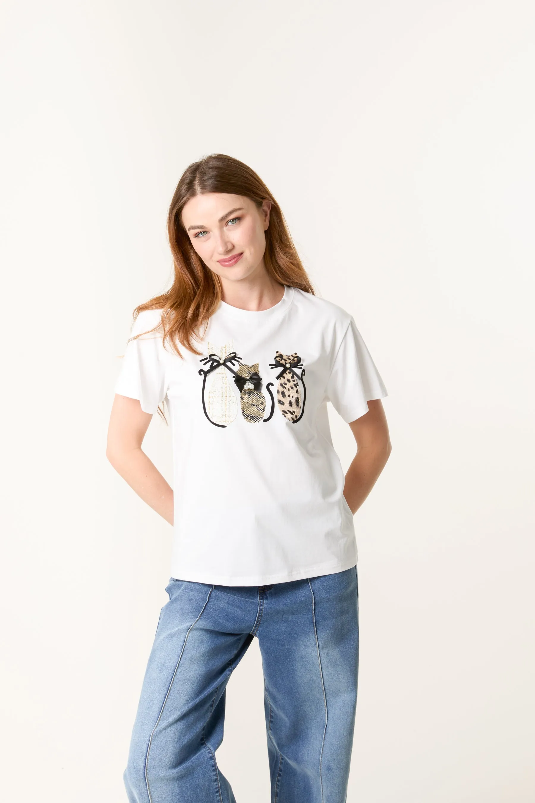 Three Cats T shirt sold by Blue Vanilla product image thumbnail 3