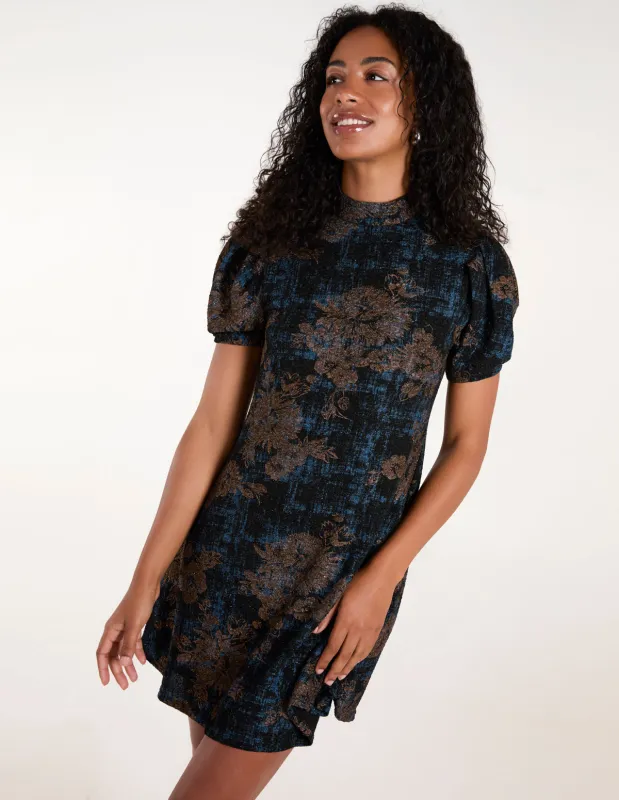 High Neck Puff Sleeve Dress made by Blue Vanilla