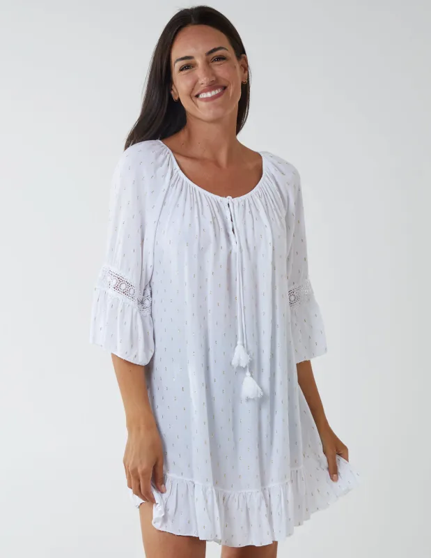 Crochet Sleeve Detail Dress sold by Blue Vanilla