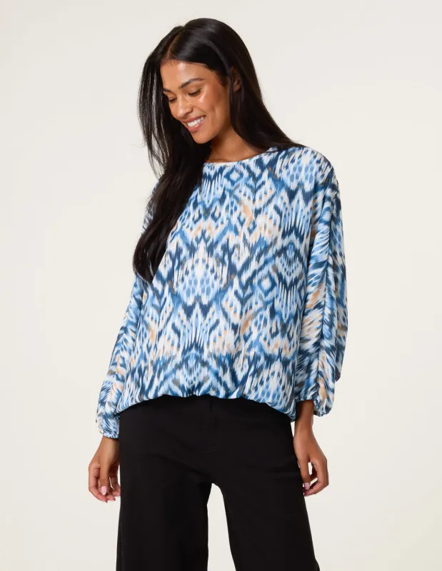 Abstract Aztec Batwing Elasticated Top sold by Blue Vanilla
