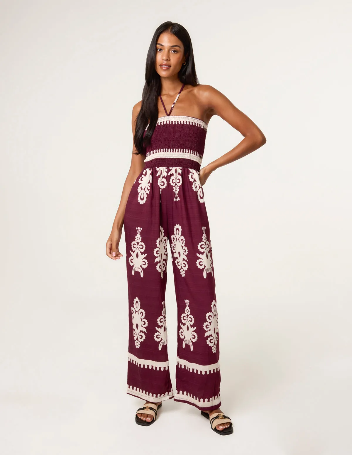 Strapless Shirred Waist Jumpsuit sold by Blue Vanilla product image thumbnail 2