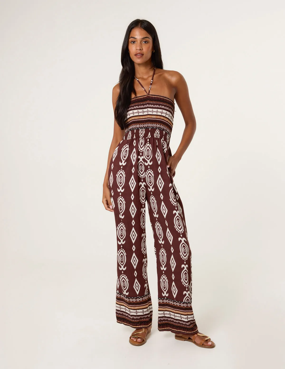 Ethnic Print Strapless Elasticated Jumpsuit sold by Blue Vanilla product image thumbnail 3