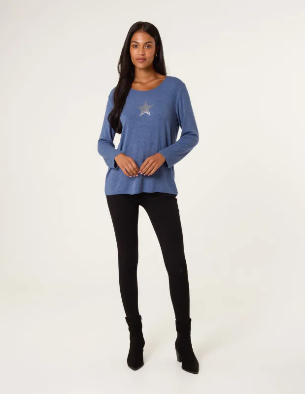 Diamante Star Long Sleeve Jumper sold by Blue Vanilla