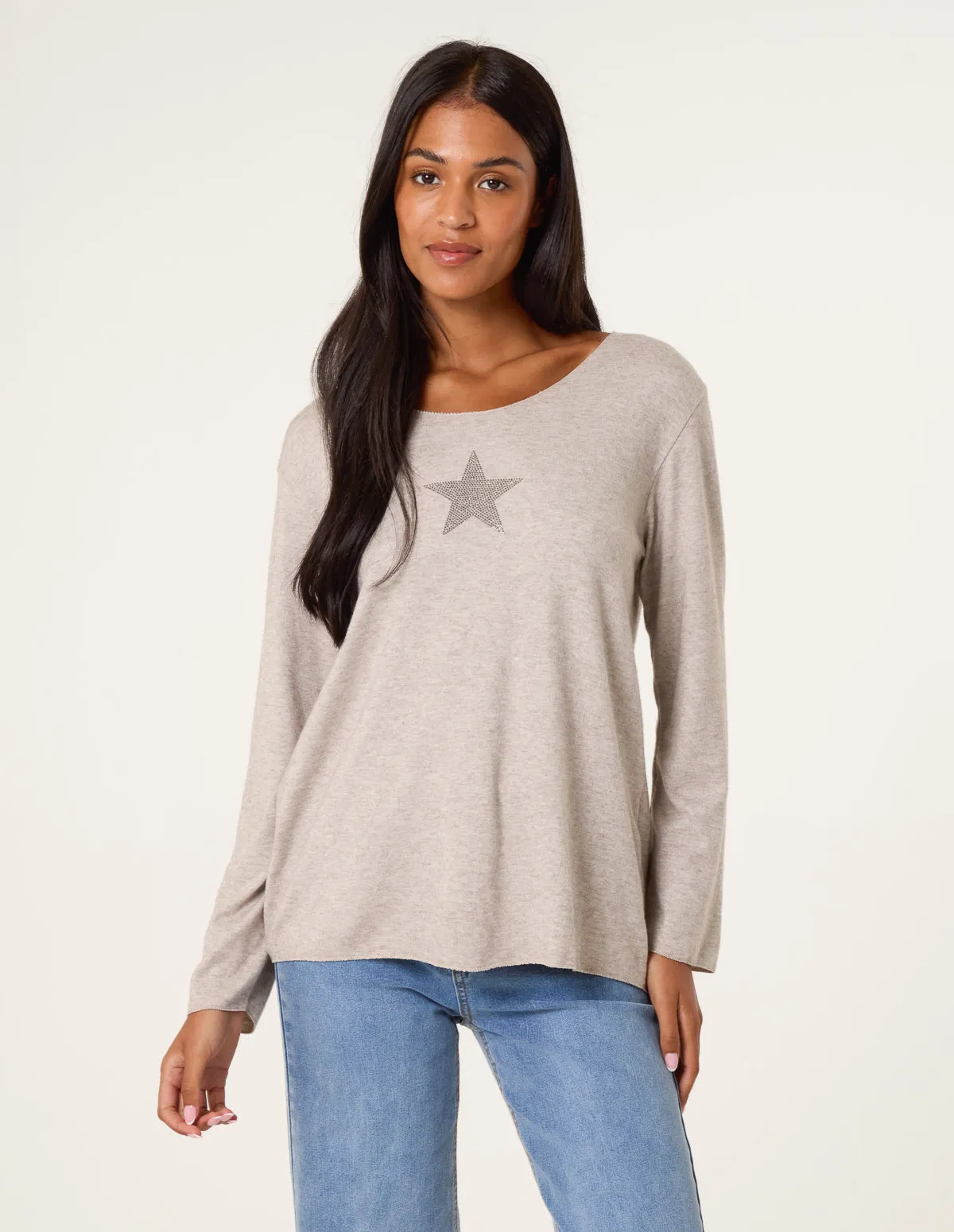 Diamante Star Long Sleeve Jumper sold by Blue Vanilla
