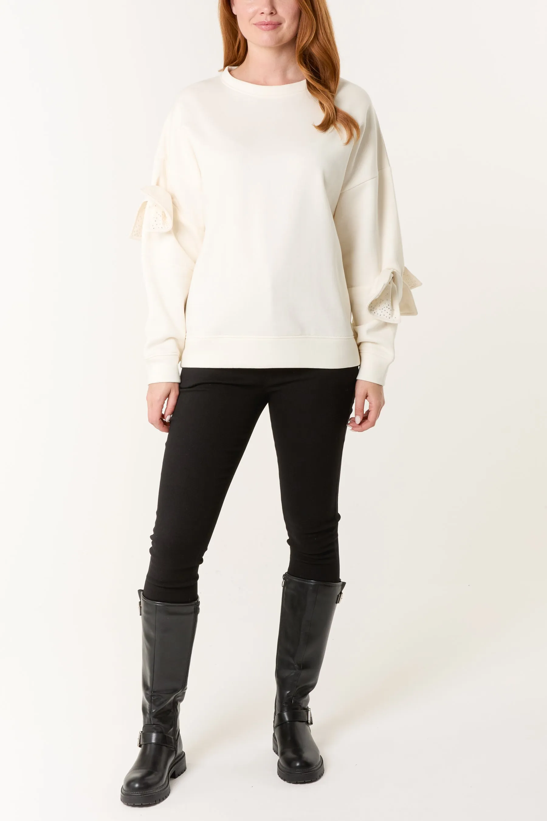 Bow Sleeve Sweatshirt sold by Blue Vanilla product image thumbnail 3