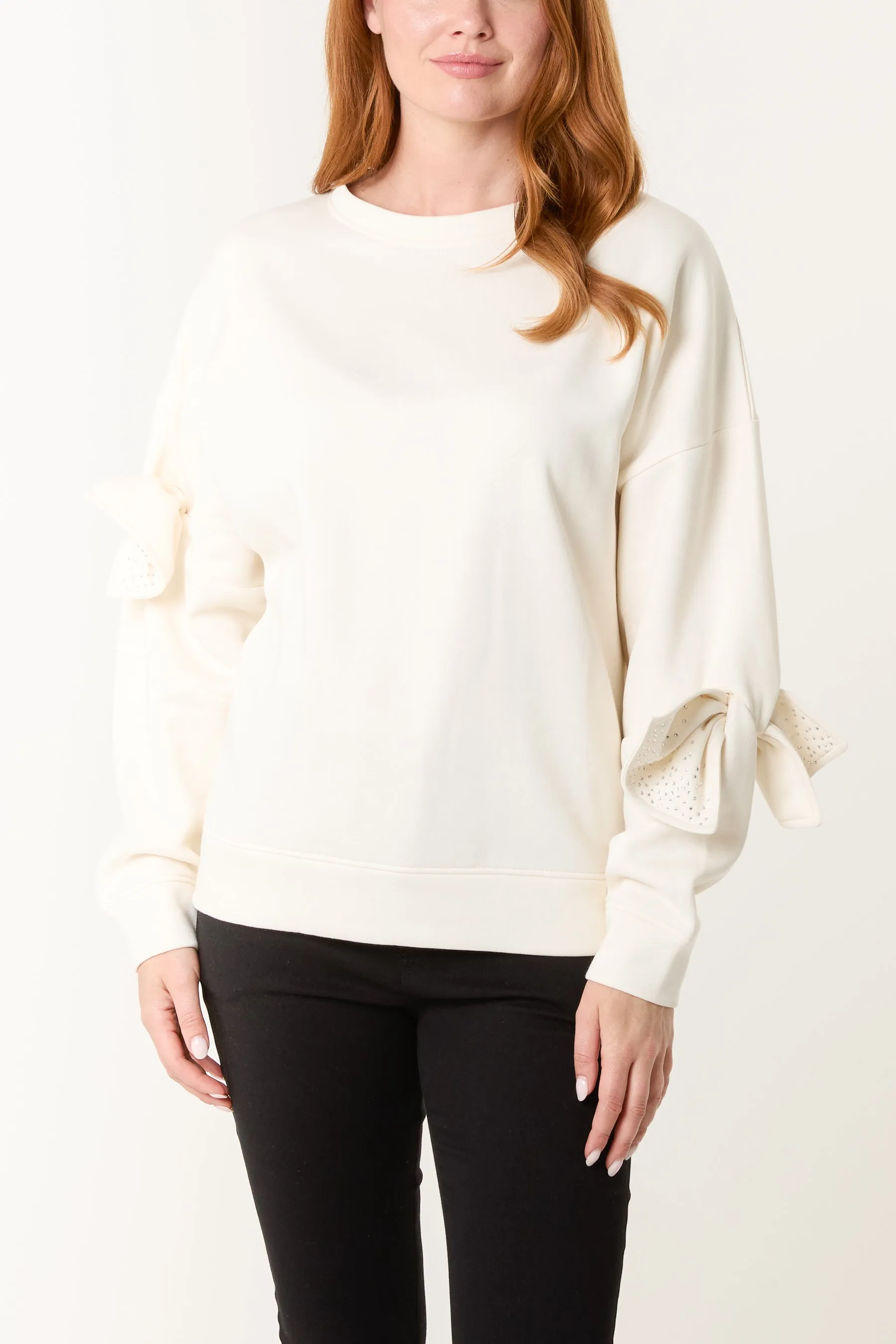 Bow Sleeve Sweatshirt sold by Blue Vanilla