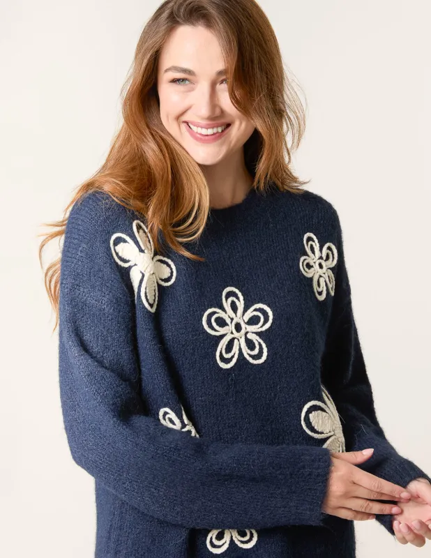 Jumper With Embroidered Flowers sold by Blue Vanilla