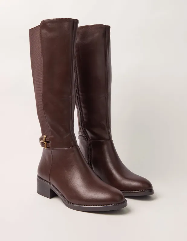 Knee Length Elasticated Back Buckle Boots sold by Blue Vanilla