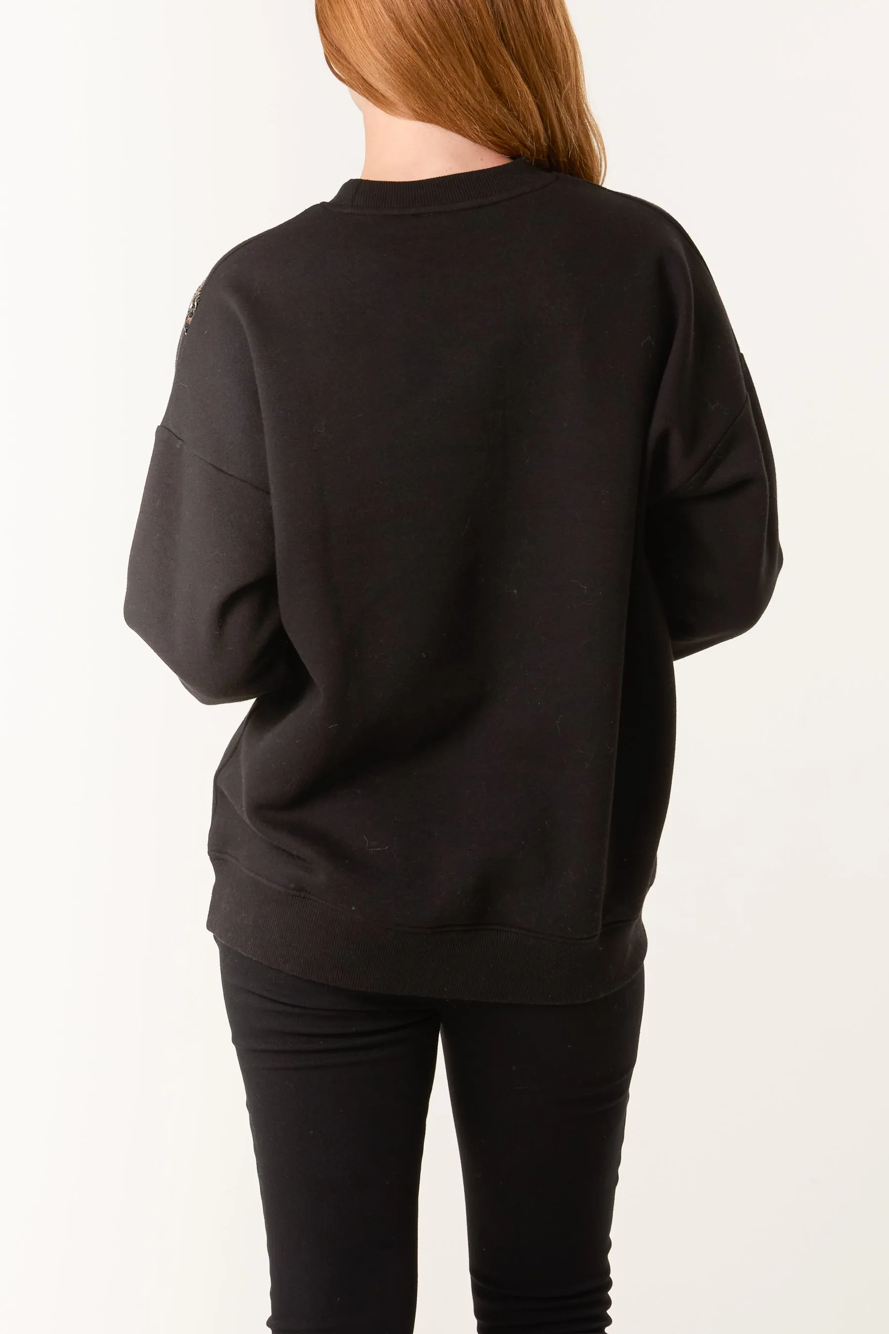 Leopard And Sequin Bow Sweatshirt sold by Blue Vanilla product image thumbnail 3