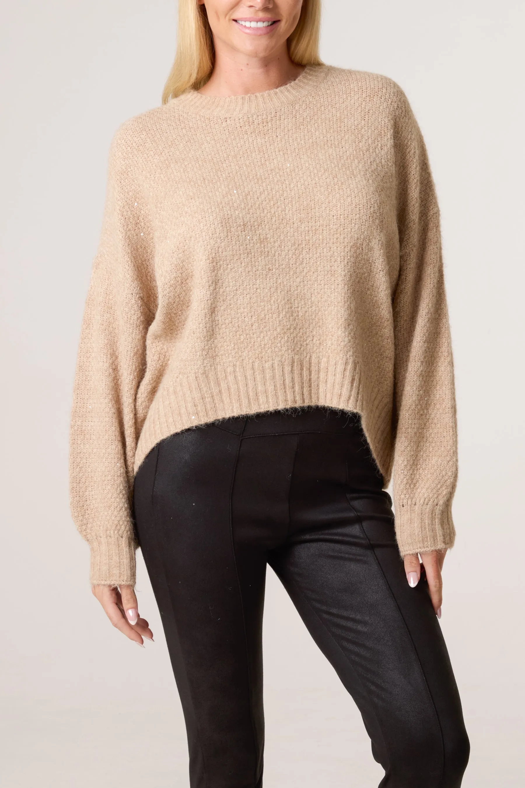 Round Neck Sequin Detailed Jumper sold by Blue Vanilla