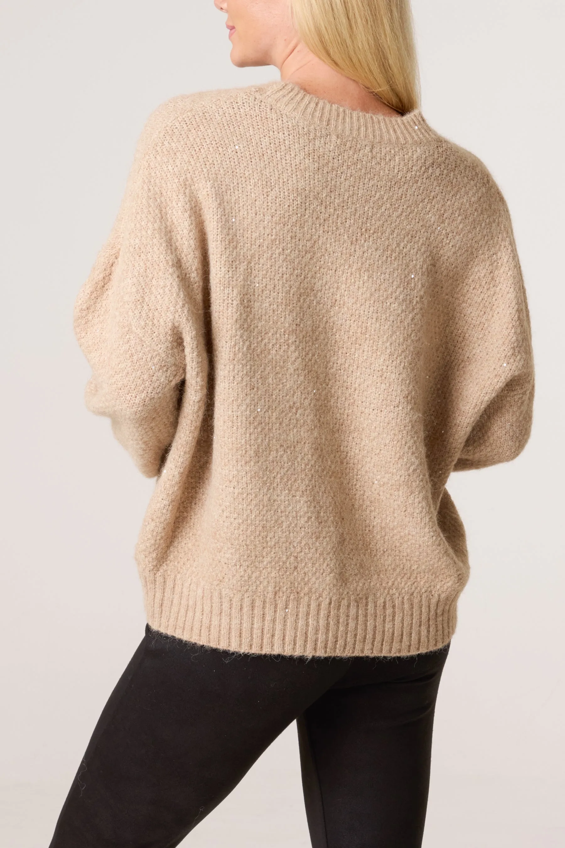 Round Neck Sequin Detailed Jumper sold by Blue Vanilla product image thumbnail 3