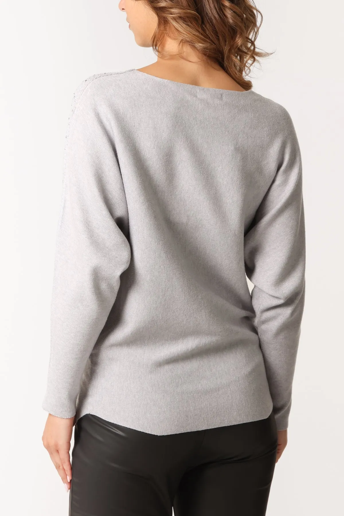 Long Sleeve Diamante Detailed Batwing Jumper sold by Blue Vanilla product image thumbnail 4