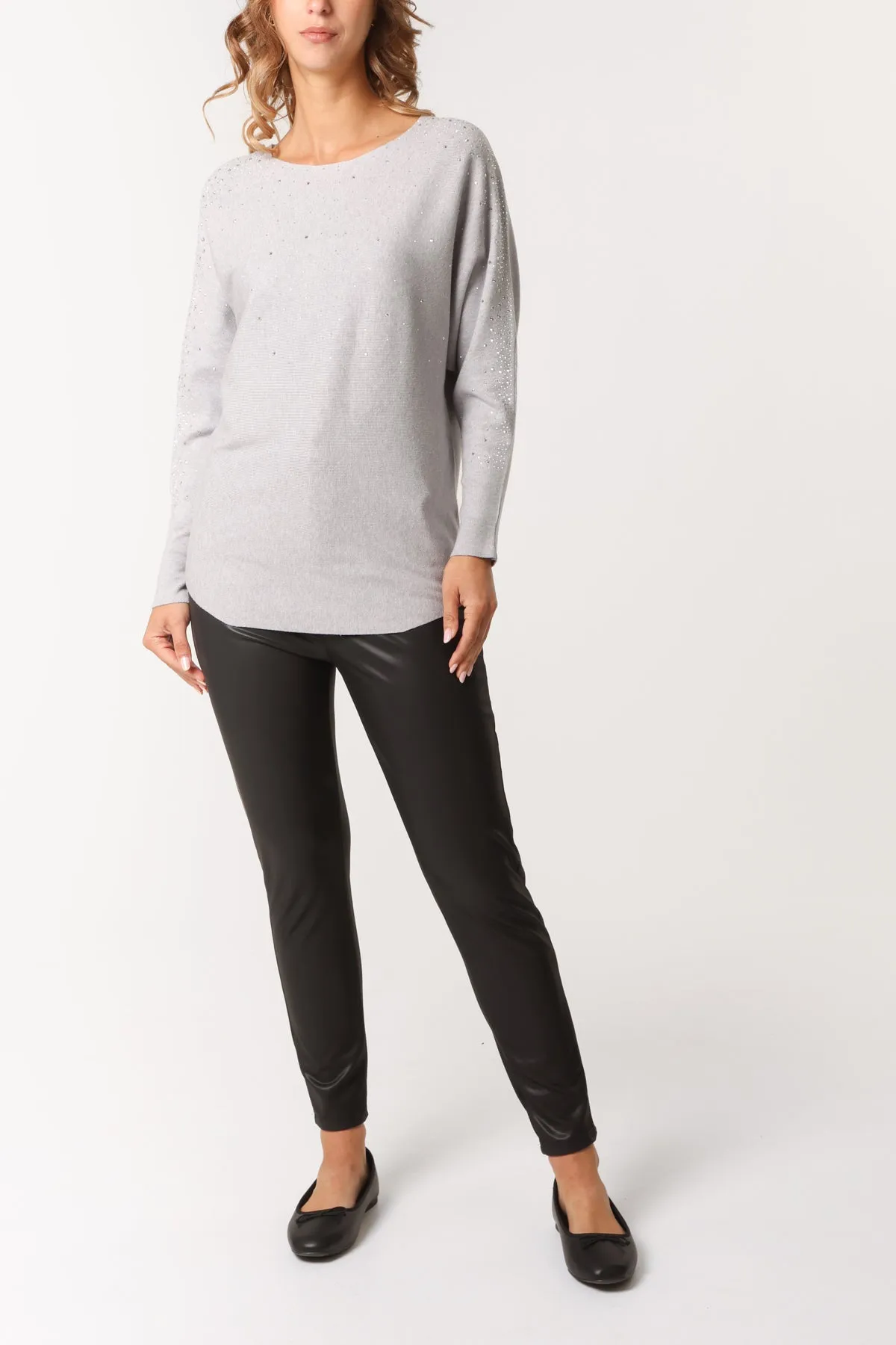 Long Sleeve Diamante Detailed Batwing Jumper sold by Blue Vanilla product image thumbnail 3