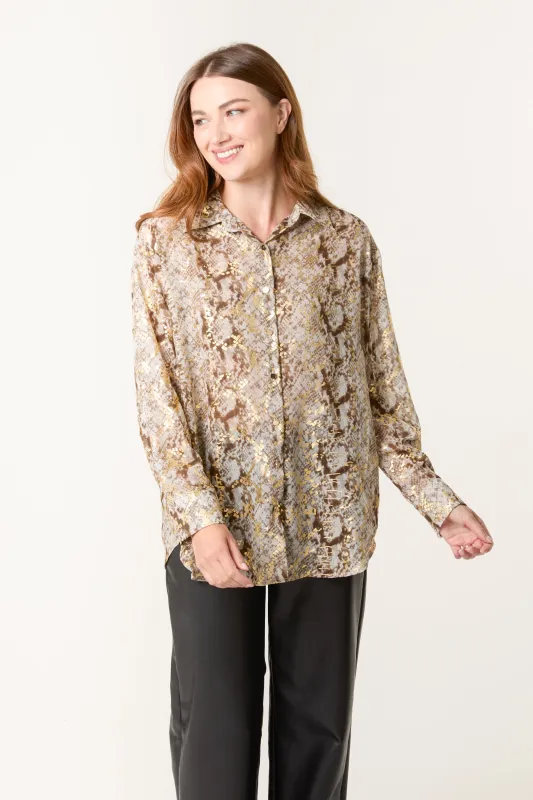 Snake Print Long Sleeve Shirt sold by Blue Vanilla