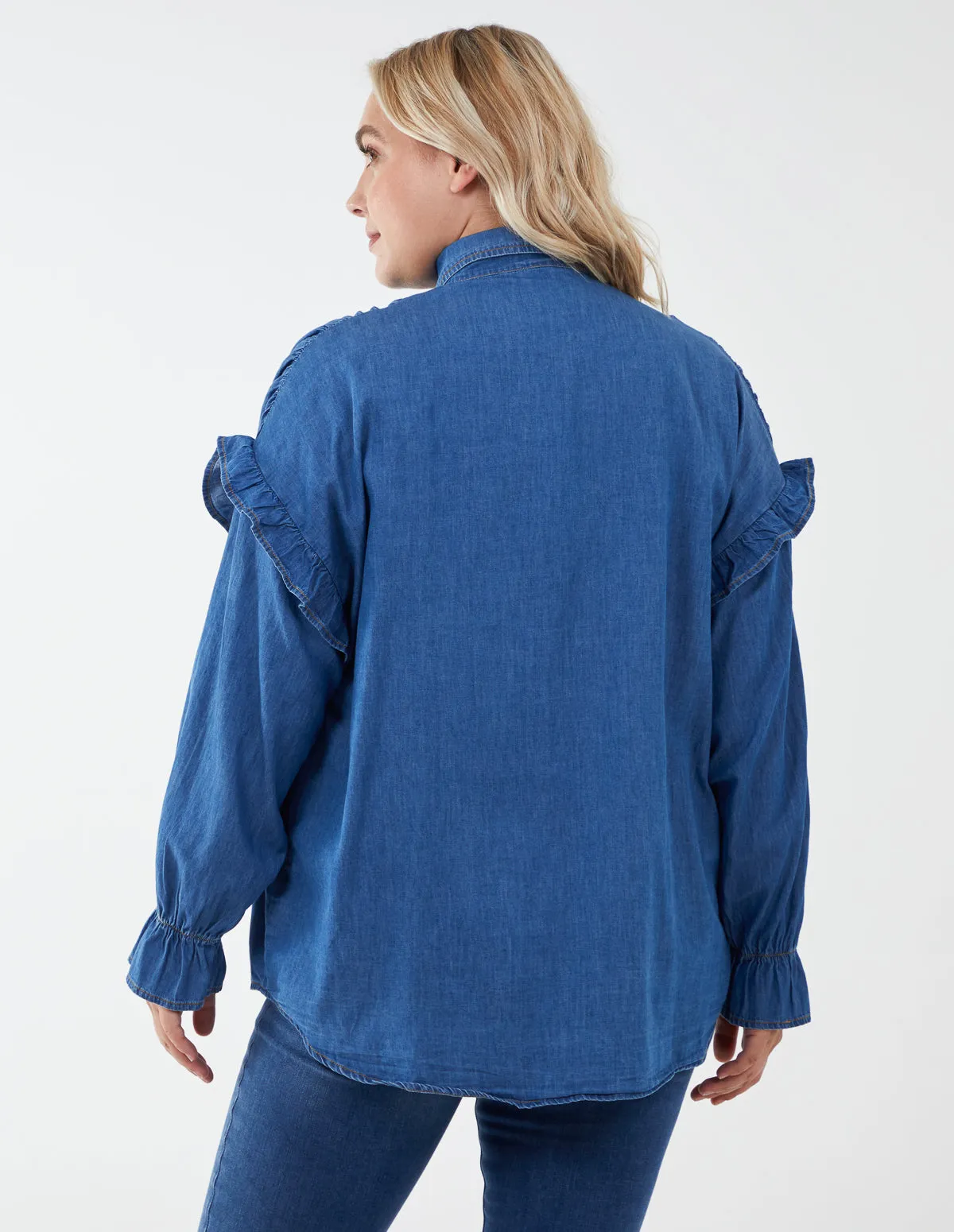 ELIANA - Curve Ruched Front Long Sleeve Shirt sold by Blue Vanilla product image thumbnail 5