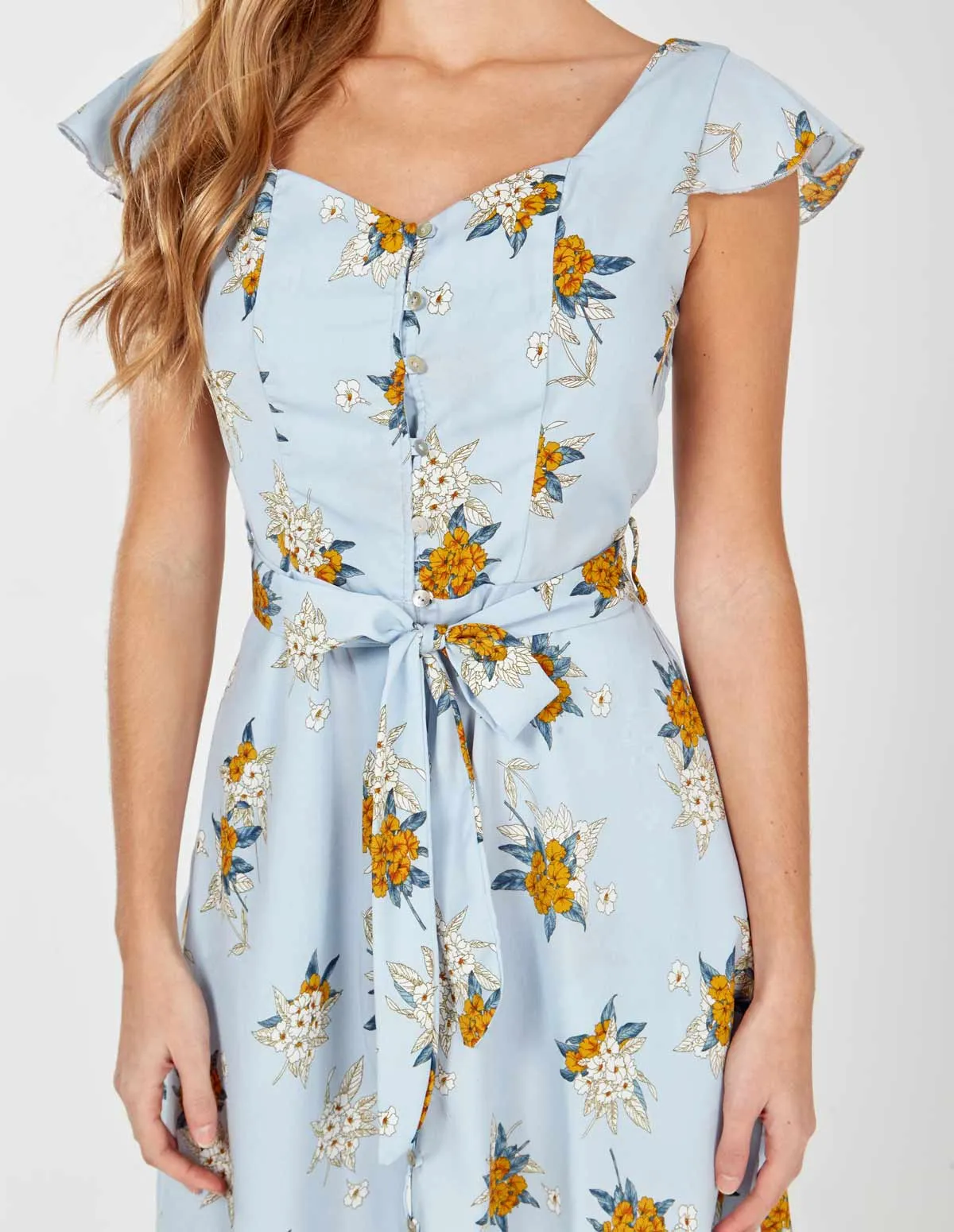 EDEN - Pale Blue Button Through Tea Dress sold by Blue Vanilla product image thumbnail 3