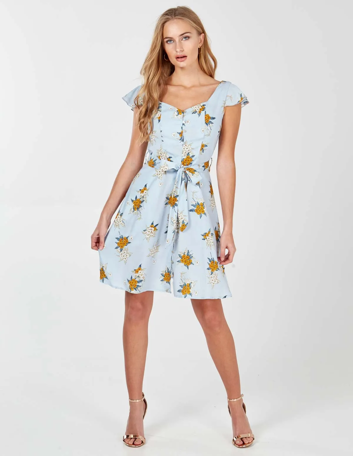 EDEN - Pale Blue Button Through Tea Dress sold by Blue Vanilla product image thumbnail 2