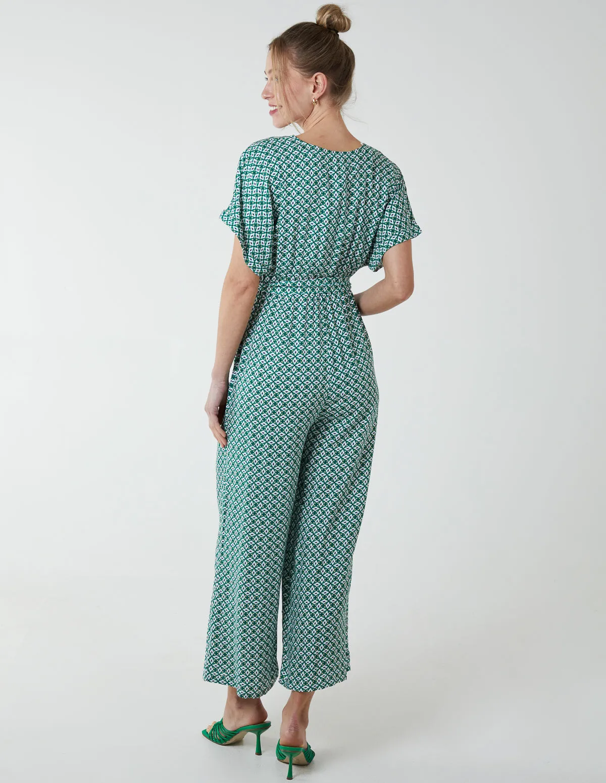 Geometric Gold Detail Cross Over Jumpsuit sold by Blue Vanilla product image thumbnail 4