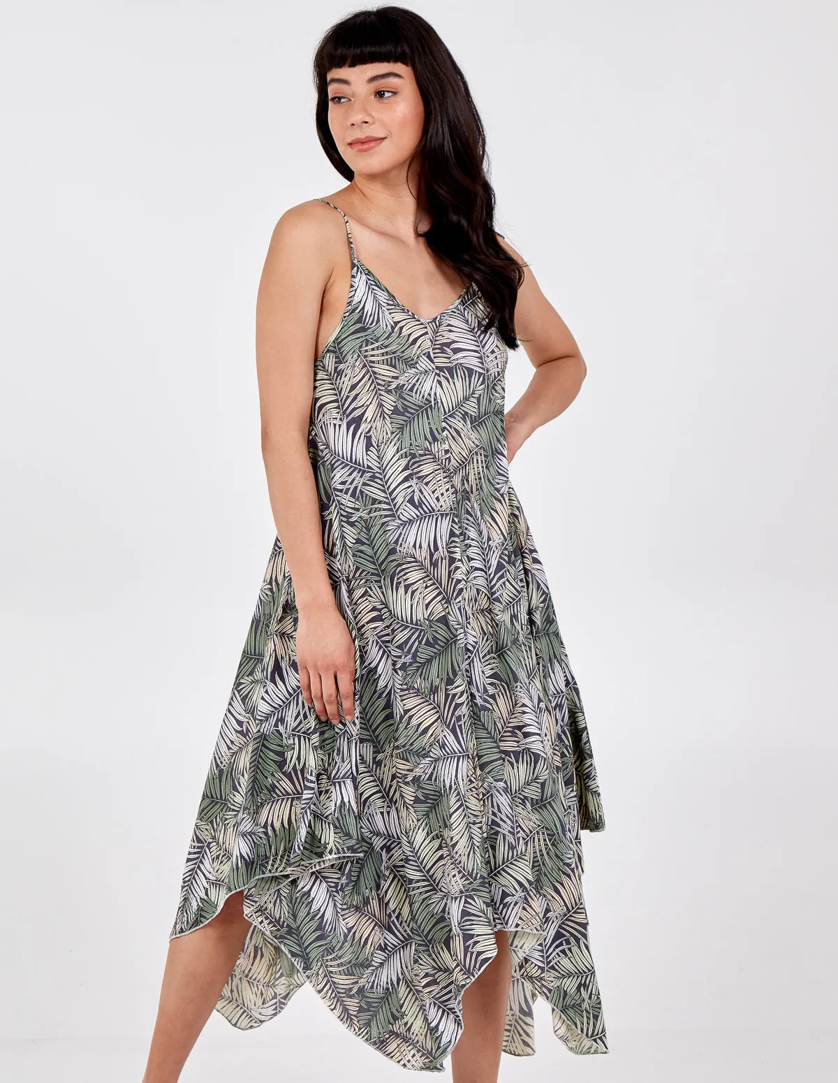 Tropical Print Hanky Hem Dress sold by Blue Vanilla product image thumbnail 4