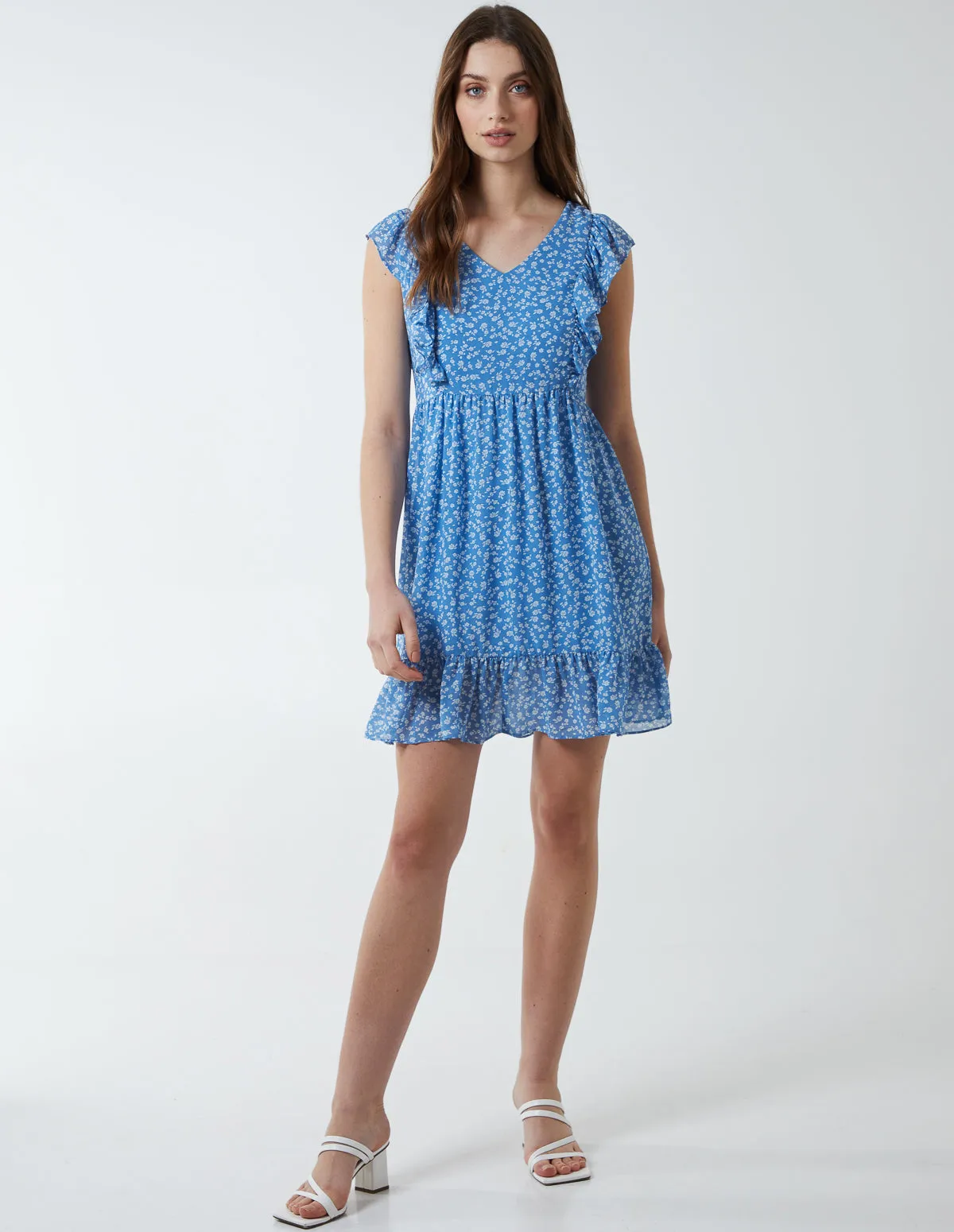 Floral Frill Detail Mini Dress sold by Blue Vanilla product image thumbnail 2