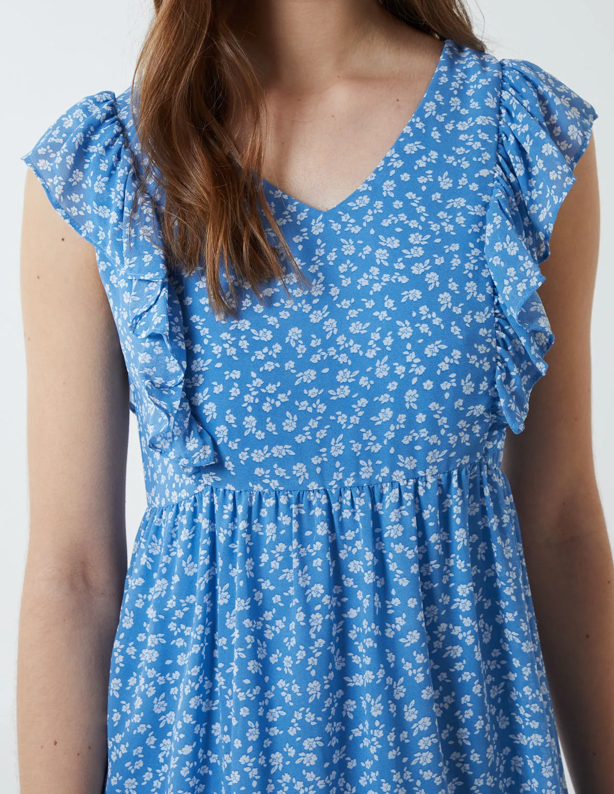 Floral Frill Detail Mini Dress sold by Blue Vanilla product image thumbnail 4