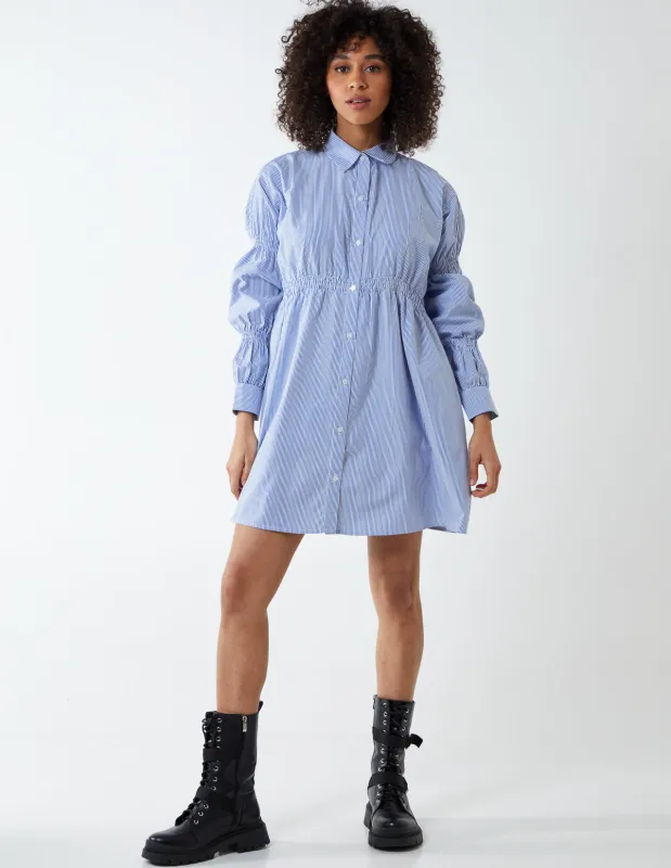 Shirred Waist Button Through Dress made by Blue Vanilla