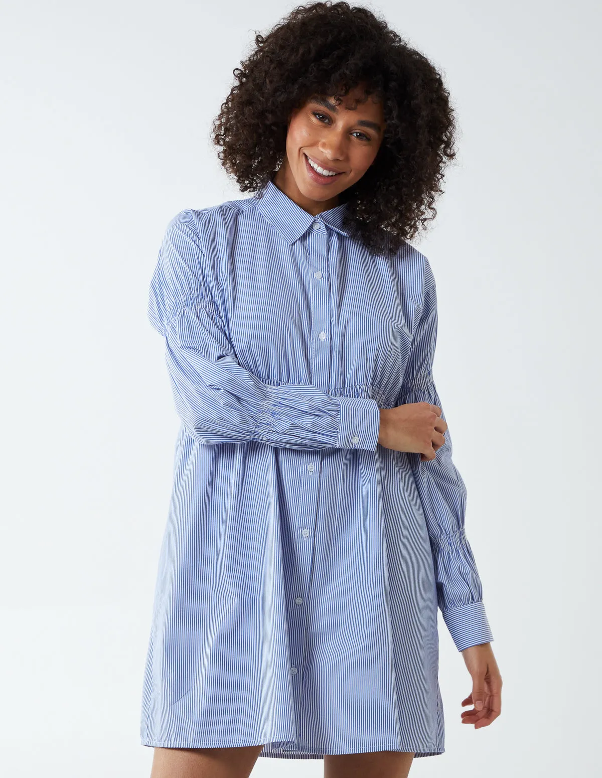 Shirred Waist Button Through Dress sold by Blue Vanilla product image thumbnail 2