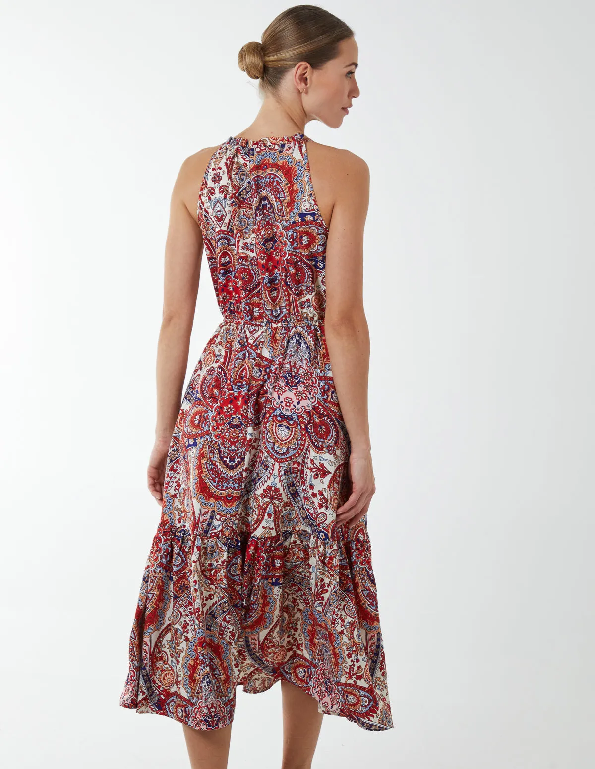 Paisley Halter Neck Keyhole Midi Dress sold by Blue Vanilla product image thumbnail 4
