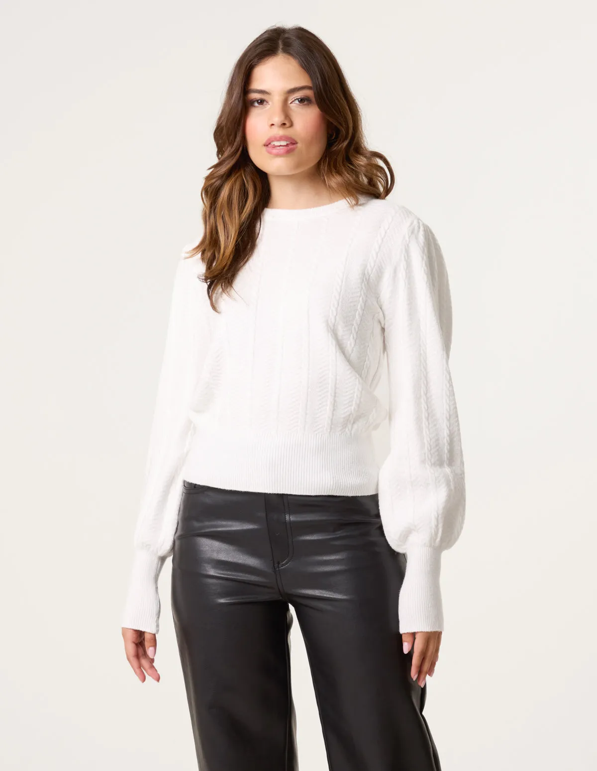 Puff Sleeve Textured Jumper sold by Blue Vanilla product image thumbnail 4