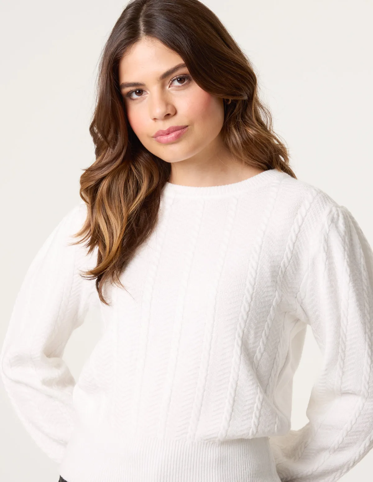 Puff Sleeve Textured Jumper sold by Blue Vanilla product image thumbnail 3