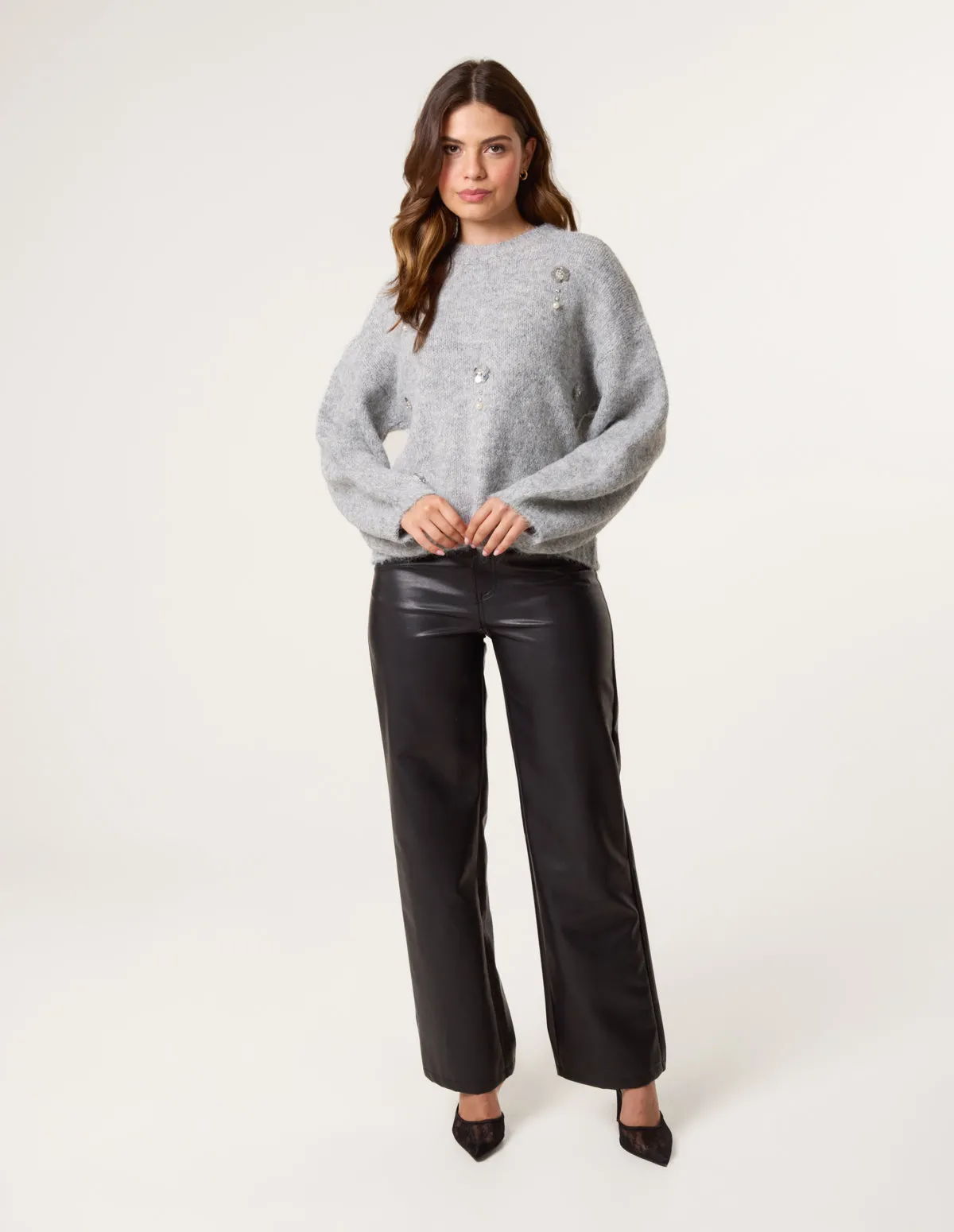 Flower Embellished Jumper sold by Blue Vanilla product image thumbnail 4